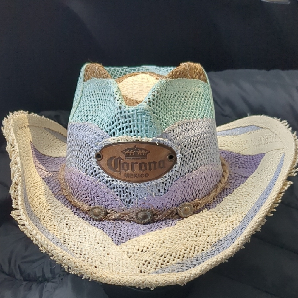 Corona Pastel Mint Lavender Cream Straw Cowboy Hat